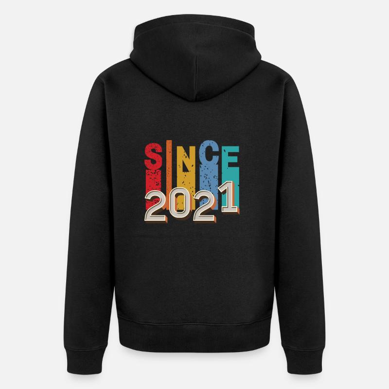 Since 2021 retro - Veste à capuche bio Premium Unisexe - noir
