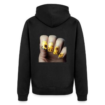 Sunflower Fingernails Gift - Unisex Premium Organic Zip Hoodie - black - Back - Nico (187cm)