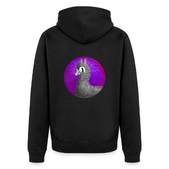 Zen Alpaka - Unisex Premium Bio Zip Hoodie - Schwarz - Hinten - Nico (187cm)