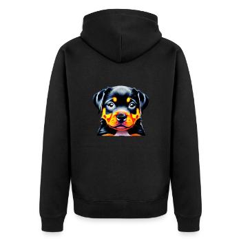 Rottweiler Gardien Chien Chiot Rottweiler Propriétaire de chien - Veste à capuche bio Premium Unisexe - noir - Dos - Nico (187cm)