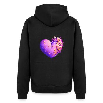 Wedding, Mother's Day, Love, Valentine's Day, Engagement - Unisex Premium Organic Zip Hoodie - black - Back - Nico (187cm)