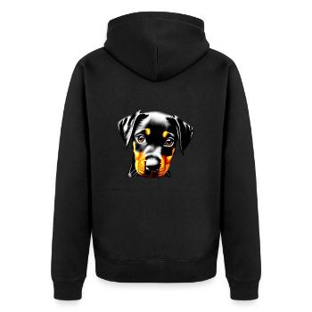 Doberman Dog Doberman Puppy Doberman Trainer - Unisex Premium Organic Zip Hoodie - black - Back - Nico (187cm)
