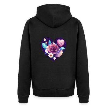 Fête des mères Amour Saint-Valentin Mariage Fiançailles - Veste à capuche bio Premium Unisexe - noir - Dos - Nico (187cm)