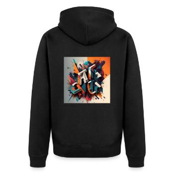 Graffiti - Unisex Premium Bio Zip Hoodie - Schwarz - Hinten - Nico (187cm)