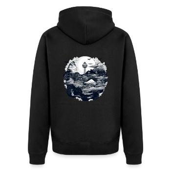 Wonders of the Ocean - Unisex Premium Organic Zip Hoodie - black - Back - Nico (187cm)