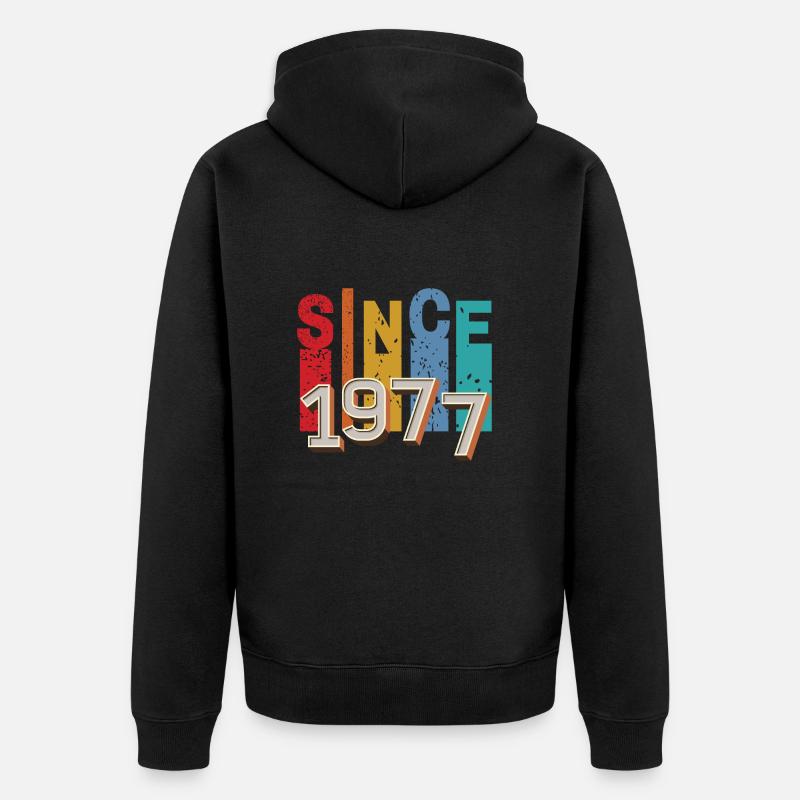 Since 1977 retro - Veste à capuche bio Premium Unisexe - noir