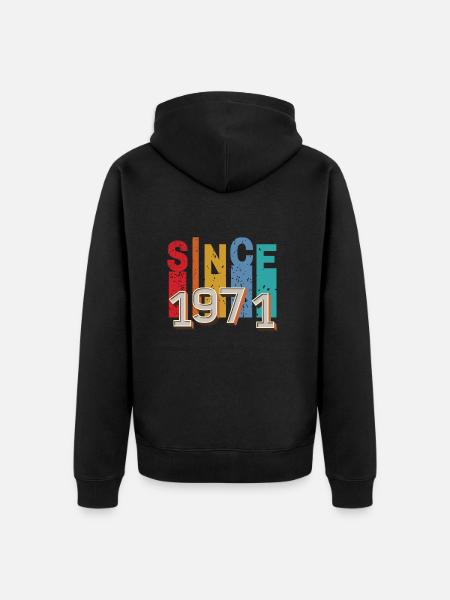 Since 1971 retro - Unisex Premium Organic Zip Hoodie - black
