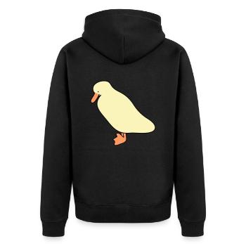 Ente 5 - Unisex Premium Bio Zip Hoodie - Schwarz - Hinten - Nico (187cm)