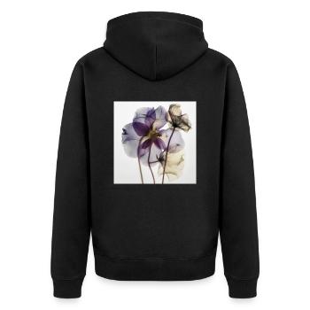 Herbarium of beautiful flowers photo - Unisex Premium Organic Zip Hoodie - black - Back - Nico (187cm)