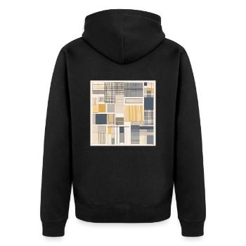 Minimalist Pattern Design Inspired by Tranquility - Unisex Premium Organic Zip Hoodie - black - Back - Nico (187cm)
