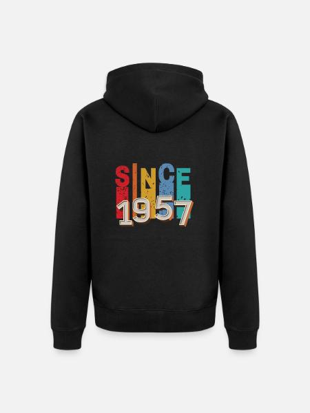 Since 1957 retro - Unisex Premium Organic Zip Hoodie - black