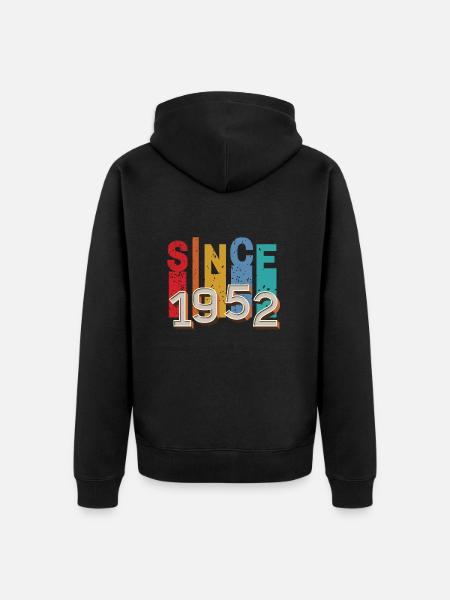 Since 1952 retro - Unisex Premium Organic Zip Hoodie - black