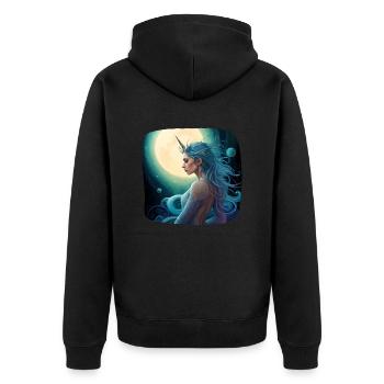 Licorne comme une belle femme - Veste à capuche bio Premium Unisexe - noir - Dos - Nico (187cm)
