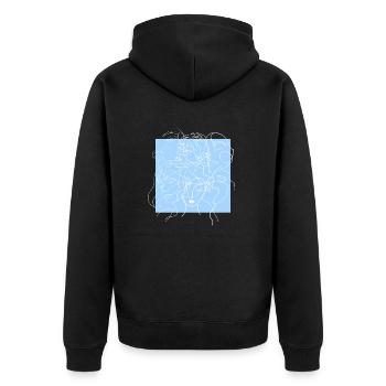 Face line blue - Veste à capuche bio Premium Unisexe - noir - Dos - Nico (187cm)