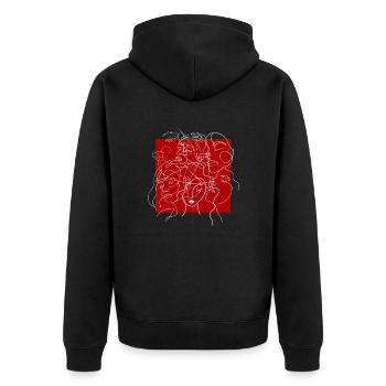 Face line red - Veste à capuche bio Premium Unisexe - noir - Dos - Nico (187cm)