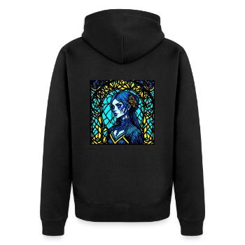 Gothic girl - Unisex Premium Organic Zip Hoodie - black - Back - Nico (187cm)