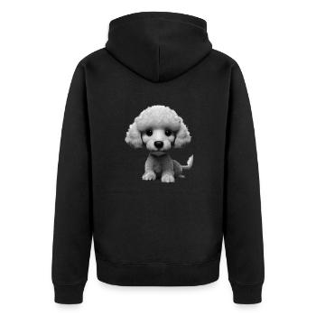 Caniche Chiot Caniche Chiot Chien d’amour Propriétaires de chiens - Veste à capuche bio Premium Unisexe - noir - Dos - Nico (187cm)