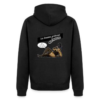 Les Hommes préfèrent les rondes11 - Veste à capuche bio Premium Unisexe - noir - Dos - Nico (187cm)