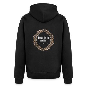 Team de la mariée floral - Veste à capuche bio Premium Unisexe - noir - Dos - Nico (187cm)