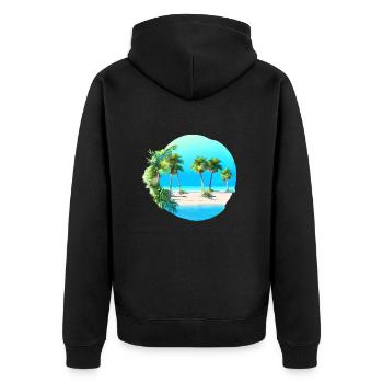 Vacances d’été Palmiers Sun Palm Island Beach - Veste à capuche bio Premium Unisexe - noir - Dos - Nico (187cm)