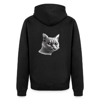 Chaton chaton chat chat chats britanniques à poil court - Veste à capuche bio Premium Unisexe - noir - Dos - Nico (187cm)