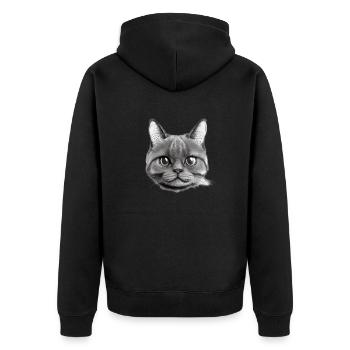 Chat Propriétaire Chat Domestique Chaton - Veste à capuche bio Premium Unisexe - noir - Dos - Nico (187cm)