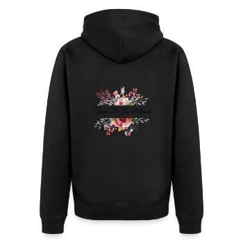 Team de la mariée floral - Veste à capuche bio Premium Unisexe - noir - Dos - Nico (187cm)