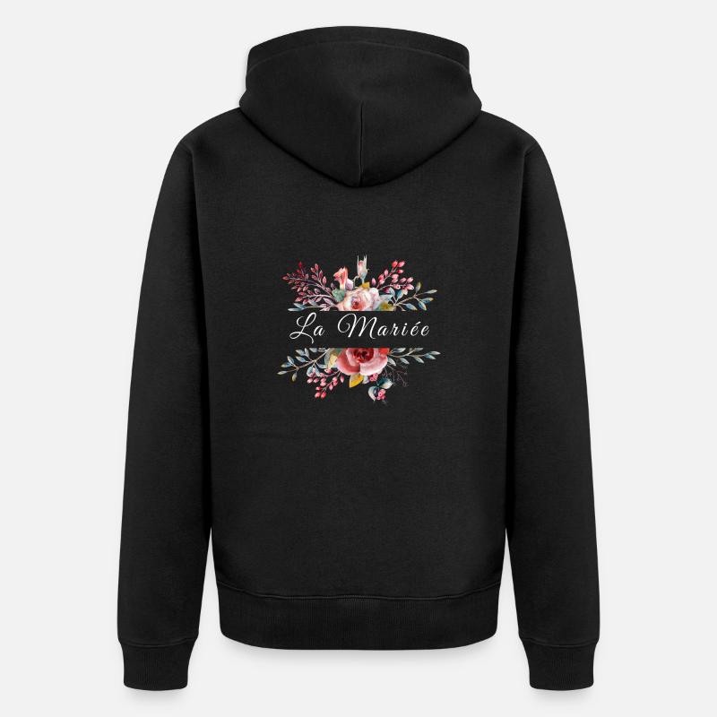 La mariée floral - Veste à capuche bio Premium Unisexe - noir