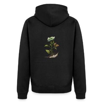 From Seedling to Strong: Graphic Plant Growth - Unisex Premium Organic Zip Hoodie - black - Back - Nico (187cm)