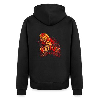 Retro-Mode Vintage coole 80er Jahre Frau Mädchen Pop Art - Unisex Premium Bio Zip Hoodie - Schwarz - Hinten - Nico (187cm)