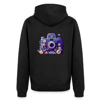 Fotograf Fotografieren Kamera Fotografen lustig - Unisex Premium Bio Zip Hoodie - Schwarz - Hinten - Nico (187cm)