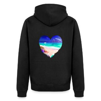 Summer Holiday Sun Palm Beach Palm Island - Unisex Premium Organic Zip Hoodie - black - Back - Nico (187cm)