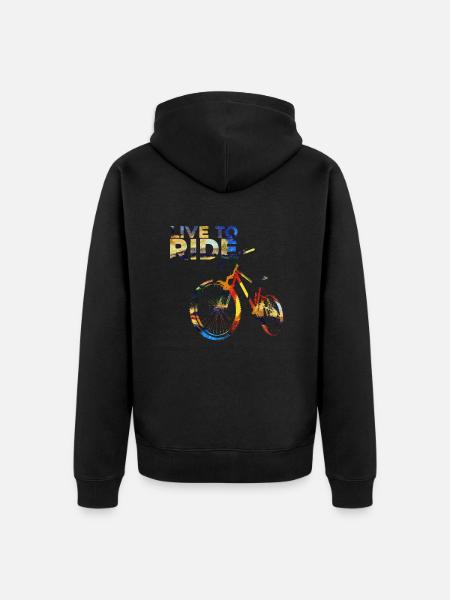 Live to Ride - Unisex Premium Organic Zip Hoodie - black