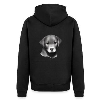 Chiot Labrador Retriever Labrador propriétaire - Veste à capuche bio Premium Unisexe - noir - Dos - Nico (187cm)