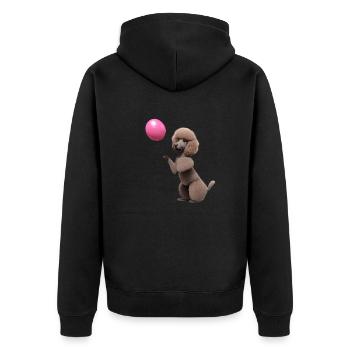 Pudelwelpe Hundewelpe Pudel Hundeliebe Hundehalter - Unisex Premium Bio Zip Hoodie - Schwarz - Hinten - Nico (187cm)