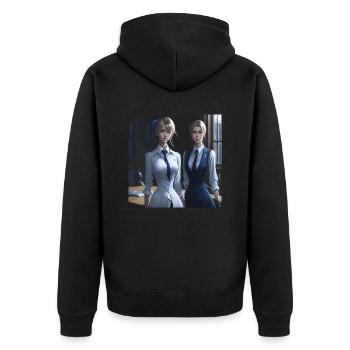 Belles filles manga - Veste à capuche bio Premium Unisexe - noir - Dos - Nico (187cm)