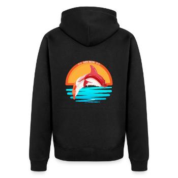 Sushi shark simple - Veste à capuche bio Premium Unisexe - noir - Dos - Nico (187cm)