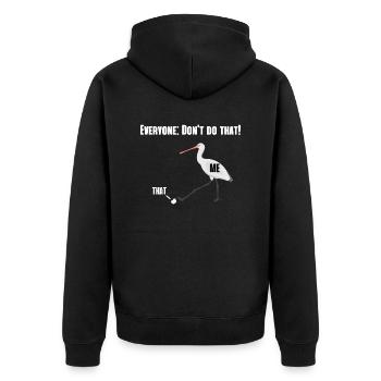 Lustiges Pelikan Tierliebhaber Spaß Geschenk - Unisex Premium Bio Zip Hoodie - Schwarz - Hinten - Nico (187cm)
