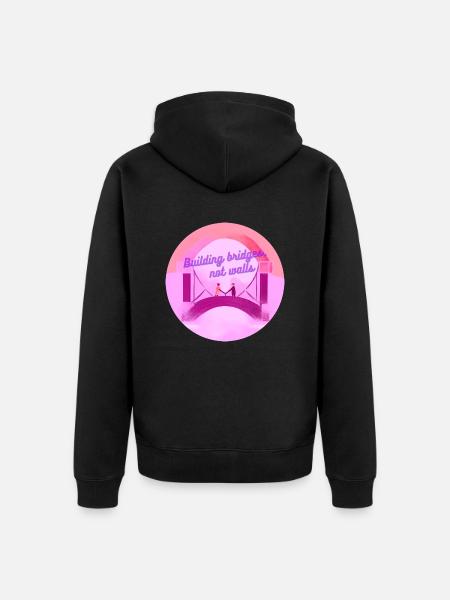 Building bridges - Unisex Premium Organic Zip Hoodie - black