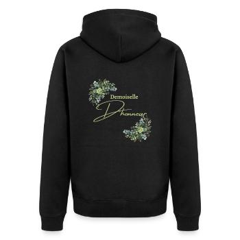 Demoiselle d’honneur floral - Veste à capuche bio Premium Unisexe - noir - Dos - Nico (187cm)