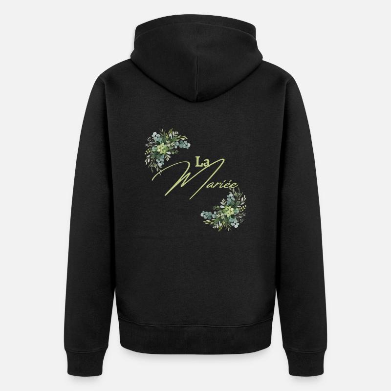 La mariée floral - Veste à capuche bio Premium Unisexe - noir