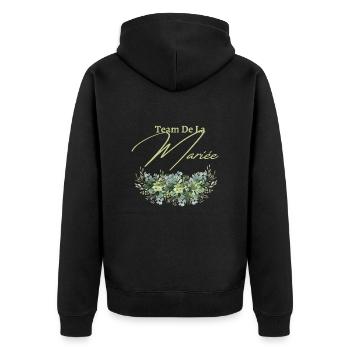 Team de la mariée floral - Veste à capuche bio Premium Unisexe - noir - Dos - Nico (187cm)