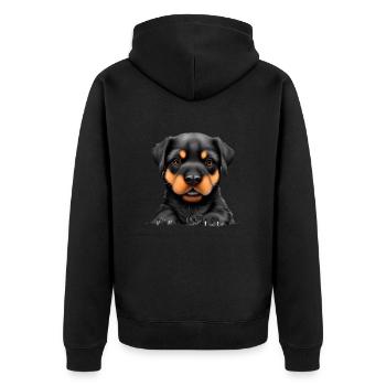 Chiot Chien Chiens Rottweiler Rottweiler Chiot - Veste à capuche bio Premium Unisexe - noir - Dos - Nico (187cm)
