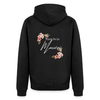 Team de la mariée floral - Veste à capuche bio Premium Unisexe - noir - Dos - Nico (187cm)
