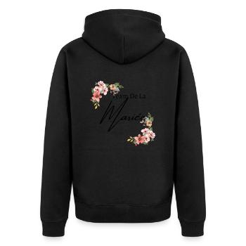 Team de la mariée floral - Veste à capuche bio Premium Unisexe - noir - Dos - Nico (187cm)