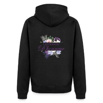 Demoiselle d’honneur floral - Veste à capuche bio Premium Unisexe - noir - Dos - Nico (187cm)