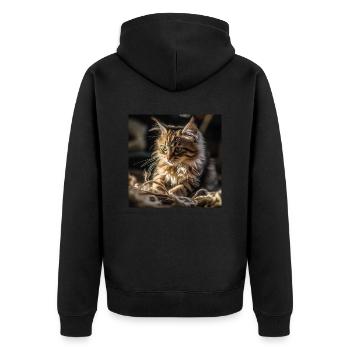 Main Coon bébé chat, joueur et ultra mignon - Veste à capuche bio Premium Unisexe - noir - Dos - Nico (187cm)