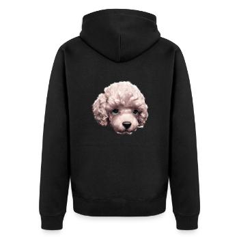 Pudelwelpe Hundewelpe Pudel Hundeliebe Hundehalter - Unisex Premium Bio Zip Hoodie - Schwarz - Hinten - Nico (187cm)