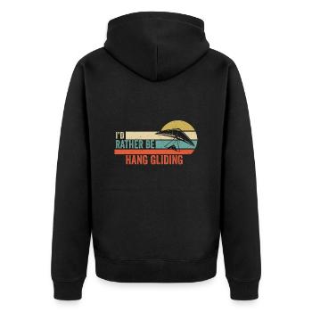 Hang Gliding - I'd Rather Be Hang Gliding gift - Unisex Premium Organic Zip Hoodie - black - Back - Nico (187cm)
