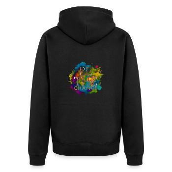 Soyez le changement - Veste à capuche bio Premium Unisexe - noir - Dos - Nico (187cm)